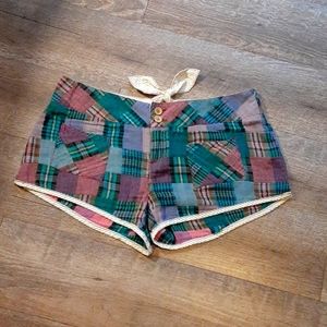 Free People Multicolor Plaid Women Shorts
